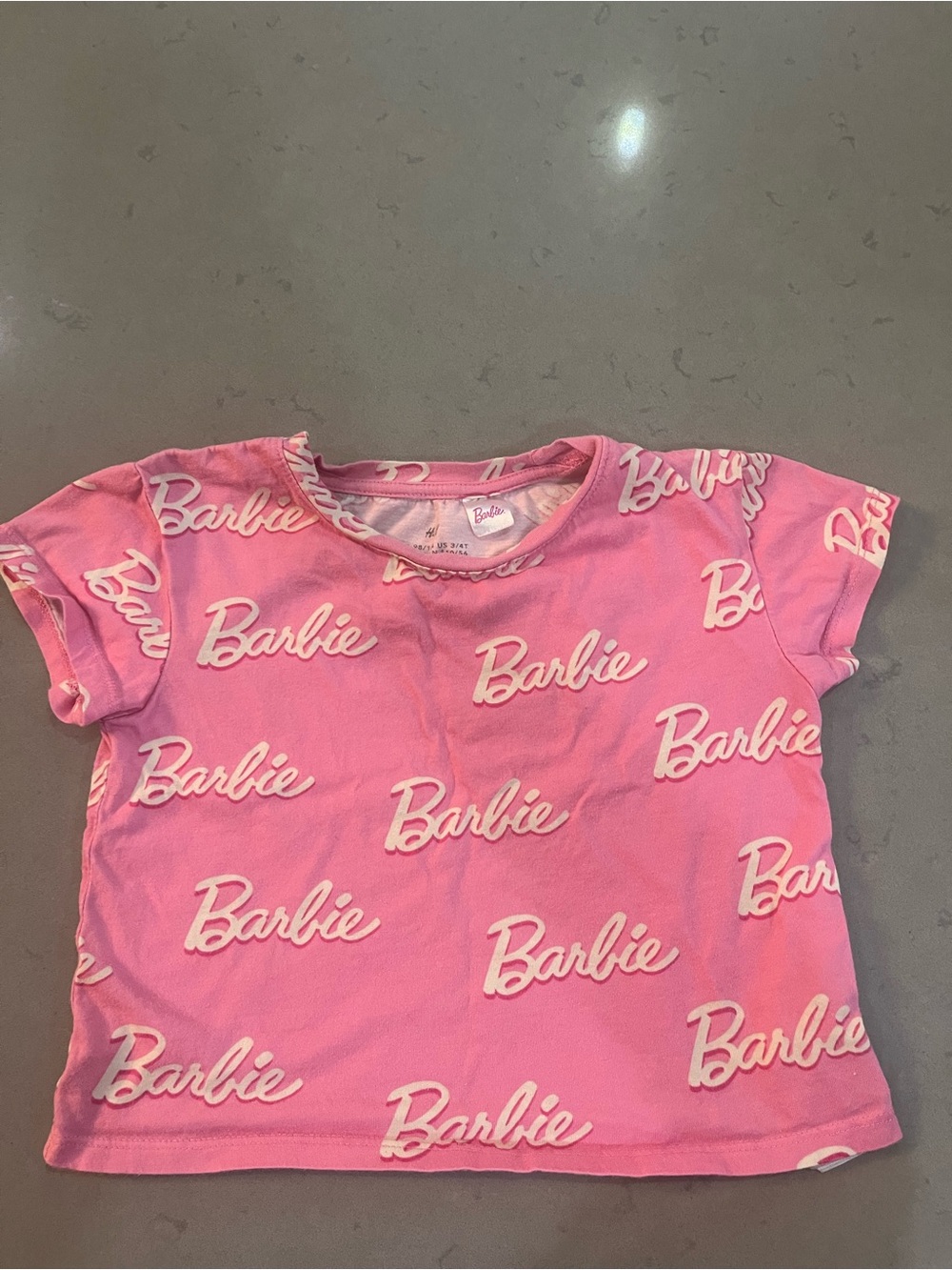 Barbie Pink All-Over Script Tee for Kids
